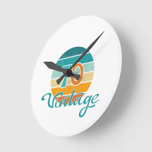 Retro Sunset 70 gestrest Ronde Klok (Hoek)
