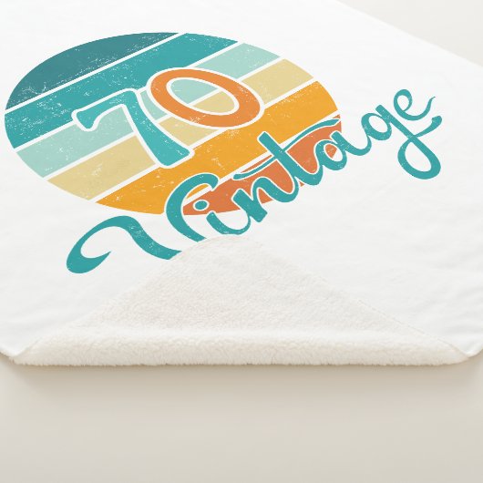 Retro Sunset 70  gestrest Sherpa Deken (3/4)