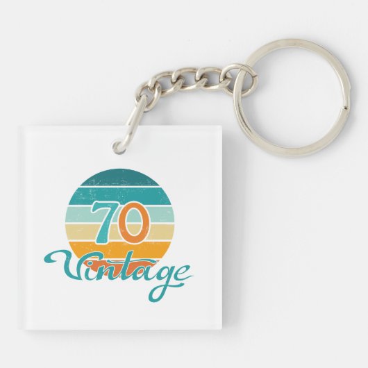 Retro Sunset 70  gestrest Sleutelhanger (Achterkant)