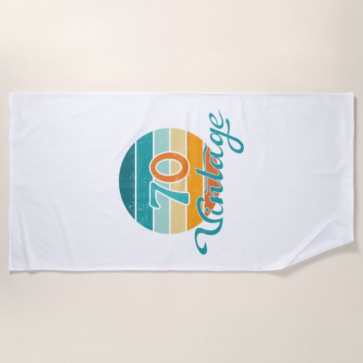 Retro Sunset 70  gestrest Strandlaken (Voorkant)