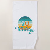 Retro Sunset 70  gestrest Strandlaken (Voorkant)