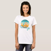 Retro Sunset 70 gestrest T-shirt (Voorkant volledig)