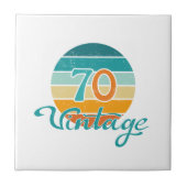 Retro Sunset 70 gestrest Tegeltje (Voorkant)