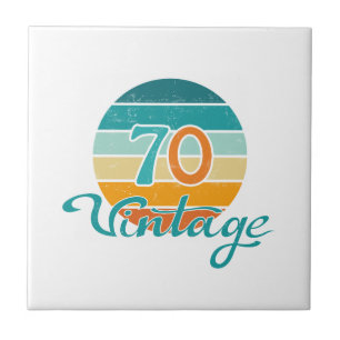 Retro Sunset 70  gestrest Tegeltje