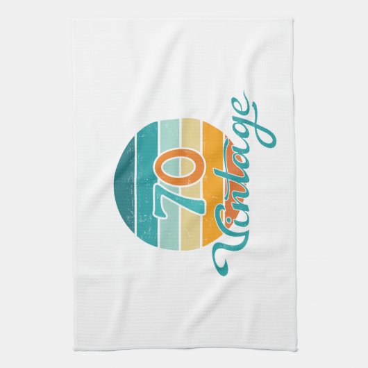 Retro Sunset 70 gestrest Theedoek (Verticaal)