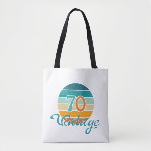 Retro Sunset 70  gestrest Tote Bag (Voorkant)