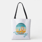 Retro Sunset 70  gestrest Tote Bag (Achterkant)