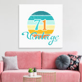 Retro Sunset 71  gestrest Canvas Afdruk (Insitu (Woonkamer))