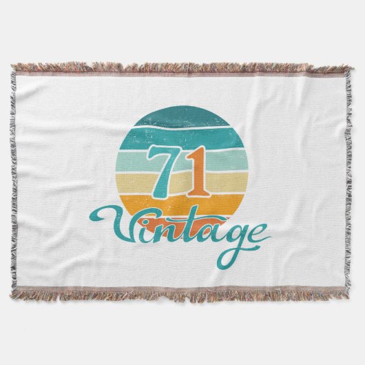 Retro Sunset 71 gestrest Deken (Voorkant)