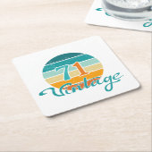 Retro Sunset 71  gestrest Kartonnen Onderzetters (Schuin)