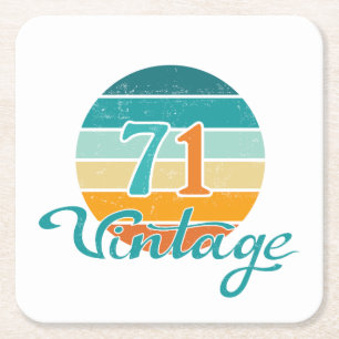 Retro Sunset 71  gestrest Kartonnen Onderzetters