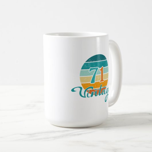 Retro Sunset 71  gestrest Koffiemok (Voorkant rechts)