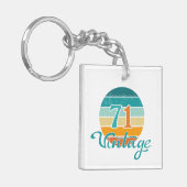 Retro Sunset 71  gestrest Sleutelhanger (Voorkant Links)