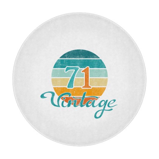 Retro Sunset 71  gestrest Snijplank (Voorkant)