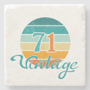 Retro Sunset 71  gestrest Stenen Onderzetter