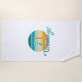 Retro Sunset 71  gestrest Strandlaken (Voorkant)