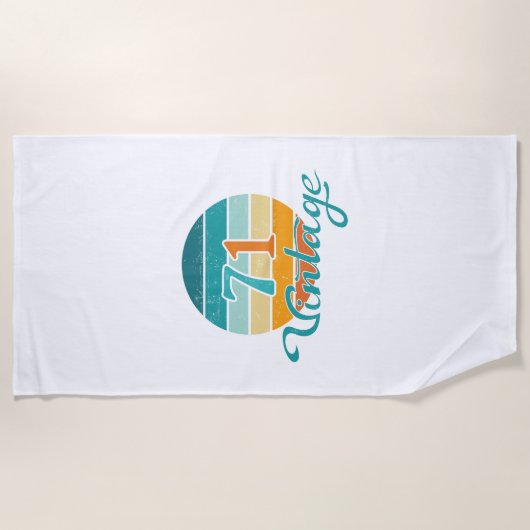 Retro Sunset 71 gestrest Strandlaken (Voorkant)