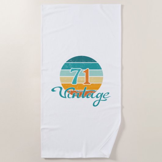 Retro Sunset 71  gestrest Strandlaken (Voorkant)