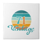 Retro Sunset 71 gestrest Tegeltje (Voorkant)