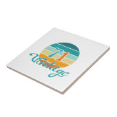 Retro Sunset 71  gestrest Tegeltje (Zijkant)