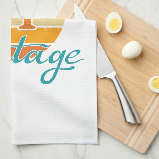 Retro Sunset 71 gestrest Theedoek (Quarter Fold)