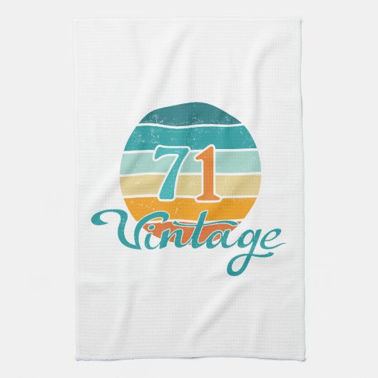 Retro Sunset 71  gestrest Theedoek (Verticaal)