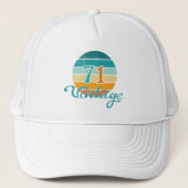 Retro Sunset 71  gestrest Trucker Pet (Voorkant)
