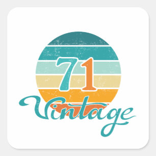 Retro Sunset 71  gestrest Vierkante Sticker