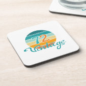 Retro Sunset 72  gestrest Bier Onderzetter (Linkerzijde)
