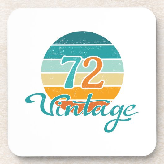 Retro Sunset 72  gestrest Bier Onderzetter (Voorkant)