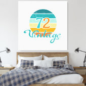 Retro Sunset 72  gestrest Canvas Afdruk (Insitu (Slaapkamer))