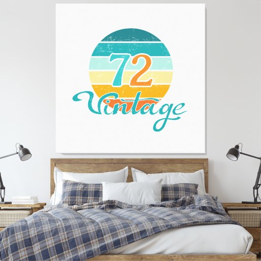 Retro Sunset 72  gestrest Canvas Afdruk (Insitu (Slaapkamer))