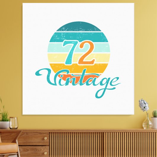 Retro Sunset 72 gestrest Canvas Afdruk (Insitu (Woonkamer))