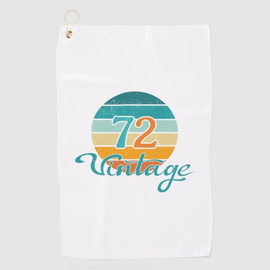 Retro Sunset 72  gestrest Golfhanddoek (Voorkant)