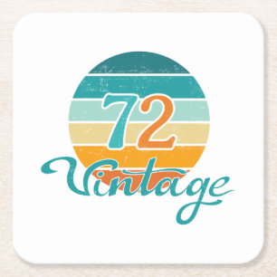 Retro Sunset 72  gestrest Kartonnen Onderzetters