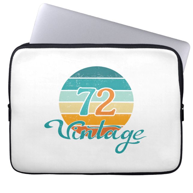 Retro Sunset 72  gestrest Laptop Sleeve (Voorkant)
