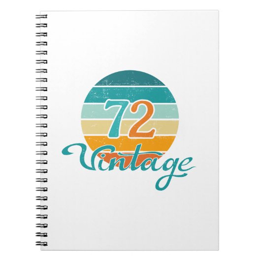 Retro Sunset 72  gestrest Notitieboek (Voorkant)