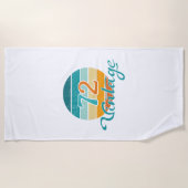 Retro Sunset 72 gestrest Strandlaken (Voorkant)