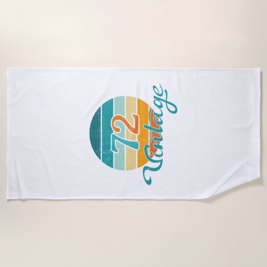 Retro Sunset 72  gestrest Strandlaken (Voorkant)