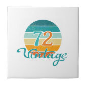 Retro Sunset 72  gestrest Tegeltje (Voorkant)