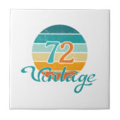 Retro Sunset 72 gestrest Tegeltje (Voorkant)