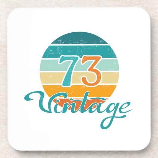 Retro Sunset 73 noodlijdend Bier Onderzetter (Voorkant)