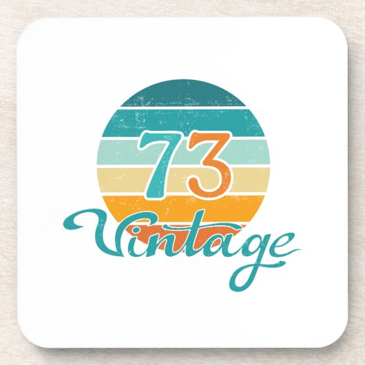 Retro Sunset 73 noodlijdend Bier Onderzetter (Voorkant)