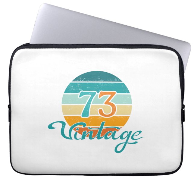 Retro Sunset 73  noodlijdend Laptop Sleeve (Voorkant)