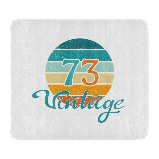 Retro Sunset 73  noodlijdend Snijplank (Voorkant)