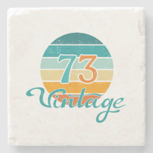 Retro Sunset 73  noodlijdend Stenen Onderzetter