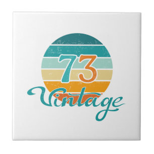 Retro Sunset 73  noodlijdend Tegeltje