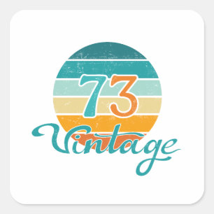 Retro Sunset 73  noodlijdend Vierkante Sticker