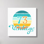 Retro Sunset 73 Vintage Distressed Canvas Afdruk (Voorkant)