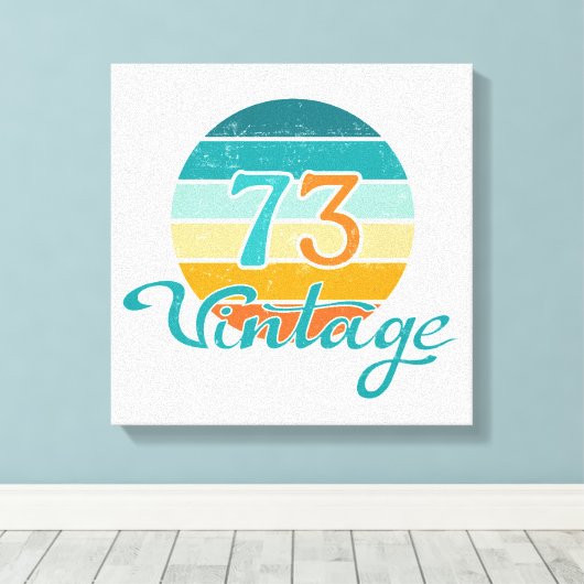 Retro Sunset 73 Vintage Distressed Canvas Afdruk (Insitu (Houten vloer))